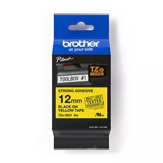 Brother original Etikettendruckerband, Brother, TZE-S631, schwarzer Druck/gelbe Rückseite, laminiert, 8m, 12mm, extrem klebend Brother original Etikettendruckerband, Brother, TZE-S631, schwarzer Druck/gelbe Rückseite, laminiert, 8m, 12mm, extrem klebend