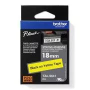 Brother original Etikettendruckerband, Brother, TZE-S641, schwarzer Druck/gelbe Rückseite, laminiert, 8m, 18mm, extrem klebend