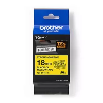 Brother original Etikettendruckerband, Brother, TZE-S641, schwarzer Druck/gelbe Rückseite, laminiert, 8m, 18mm, extrem klebend Brother original Etikettendruckerband, Brother, TZE-S641, schwarzer Druck/gelbe Rückseite, laminiert, 8m, 18mm, extrem klebend