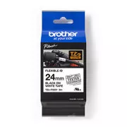 Brother Original Farbband für Etikettendrucker, Brother, TZE-FX251, schwarzer Druck/weißes Trägermaterial, laminiert, 8m, 24mm, flexibel
