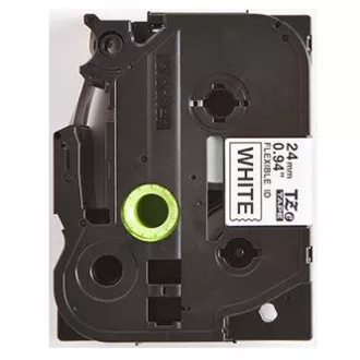 Brother Original Farbband für Etikettendrucker, Brother, TZE-FX251, schwarzer Druck/weißes Trägermaterial, laminiert, 8m, 24mm, flexibel