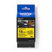 Brother original Farbband für Etikettendrucker, Brother, TZE-FX641, schwarzer Druck/gelbe Rückseite, laminiert, 8m, 18mm, flexibel