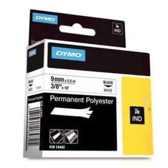 Dymo original Etikettendruckerband, Dymo, 18482, schwarzer Druck/weißes Trägermaterial, 5,5 m, 9 mm, RHINO permanentes Polyester D1 Dymo original Etikettendruckerband, Dymo, 18482, schwarzer Druck/weißes Trägermaterial, 5,5 m, 9 mm, RHINO permanentes Polyester D1
