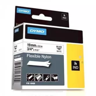 Dymo Original-Etikettendruckerband, Dymo, 18489, schwarzer Druck/weißes Trägermaterial, 3,5m, 19mm, RHINO-Nylon flexibel