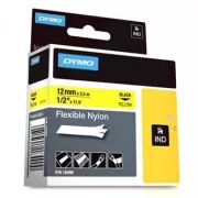 Dymo original Etikettendruckerband, Dymo, 18490, schwarzer Druck/gelber Träger, 3,5m, 12mm, RHINO flexibles Nylon