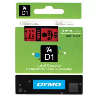 Dymo original Etikettendrucker Farbband, Dymo, 40917, S0720720, schwarzer Druck/rotes Trägermaterial, 7m, 9mm, D1 Dymo original Etikettendrucker Farbband, Dymo, 40917, S0720720, schwarzer Druck/rotes Trägermaterial, 7m, 9mm, D1