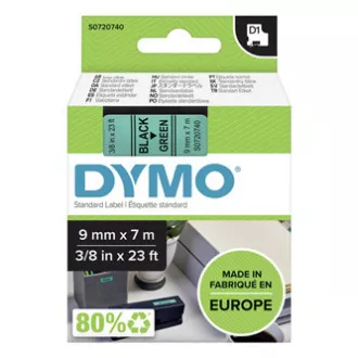 Dymo original Etikettendrucker Farbband, Dymo, 40919, S0720740, schwarzer Druck/grünes Trägermaterial, 7m, 9mm, D1