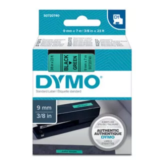 Dymo original Etikettendrucker Farbband, Dymo, 40919, S0720740, schwarzer Druck/grünes Trägermaterial, 7m, 9mm, D1