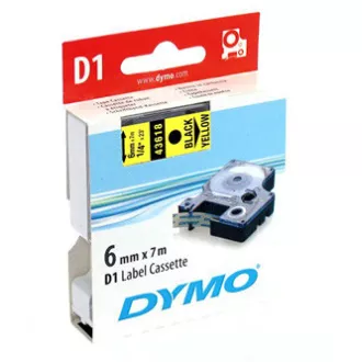 Dymo Original-Farbband für Etikettendrucker, Dymo, 43618, S0720790, schwarzer Druck/gelbes Trägermaterial, 7m, 6mm, D1 Dymo Original-Farbband für Etikettendrucker, Dymo, 43618, S0720790, schwarzer Druck/gelbes Trägermaterial, 7m, 6mm, D1