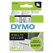 Dymo Original Farbband für Etikettendrucker, Dymo, 45013, S0720530, schwarzer Druck/weißes Trägermaterial, 7m, 12mm, D1