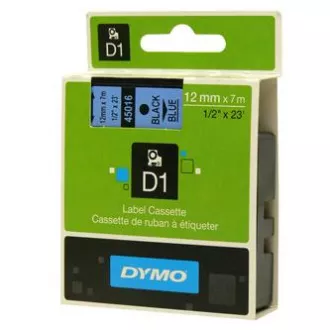 Dymo Original-Farbband für Etikettendrucker, Dymo, 45016, S0720560, schwarzer Druck/blaues Trägermaterial, 7m, 12mm, D1