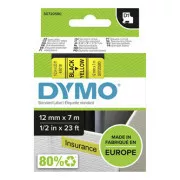 Dymo Original-Farbband für Etikettendrucker, Dymo, 45018, S0720580, schwarzer Druck/gelbes Trägermaterial, 7m, 12mm, D1