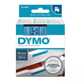 Dymo Original Farbband für Etikettendrucker, Dymo, 45806, S0720860, schwarzer Druck/blaues Trägermaterial, 7m, 19mm, D1