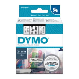 Dymo Original Farbband für Etikettendrucker, Dymo, 53713, S0720930, schwarzer Druck/weißes Trägermaterial, 7m, 24mm, D1