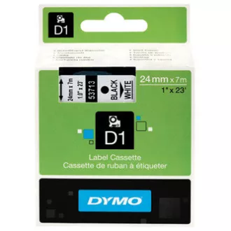 Dymo Original Farbband für Etikettendrucker, Dymo, 53713, S0720930, schwarzer Druck/weißes Trägermaterial, 7m, 24mm, D1