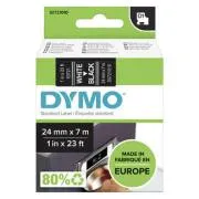 Dymo Original Farbband für Etikettendrucker, Dymo, 53721, S0721010, weißer Druck/schwarzes Trägermaterial, 7m, 24mm, D1