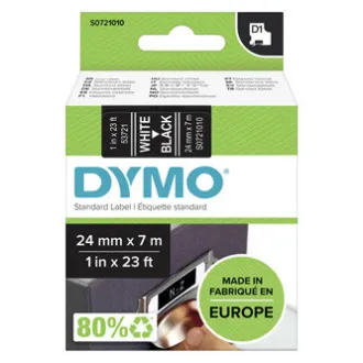Dymo Original Farbband für Etikettendrucker, Dymo, 53721, S0721010, weißer Druck/schwarzes Trägermaterial, 7m, 24mm, D1 Dymo Original Farbband für Etikettendrucker, Dymo, 53721, S0721010, weißer Druck/schwarzes Trägermaterial, 7m, 24mm, D1