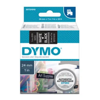 Dymo Original Farbband für Etikettendrucker, Dymo, 53721, S0721010, weißer Druck/schwarzes Trägermaterial, 7m, 24mm, D1 Dymo Original Farbband für Etikettendrucker, Dymo, 53721, S0721010, weißer Druck/schwarzes Trägermaterial, 7m, 24mm, D1