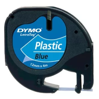Dymo original Etikettendruckerband, Dymo, S0721650, schwarzer Druck/blaues Trägermaterial, 4m, 12mm, LetraTag Kunststoffband Dymo original Etikettendruckerband, Dymo, S0721650, schwarzer Druck/blaues Trägermaterial, 4m, 12mm, LetraTag Kunststoffband