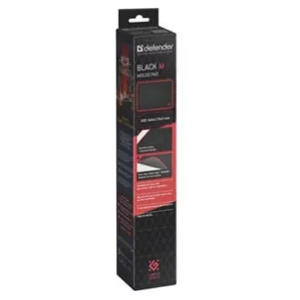 Mauspad, Black M, Gaming, schwarz, 36x27 cm, Defender