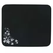 Mauspad, Blumenedition, weiche Oberfläche, schwarz, 24x22 cm, Logo