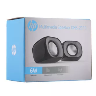 HP Lautsprecher DHS-2111, 2.0, 6W, schwarz, Lautstärkeregler, Kunststoff
