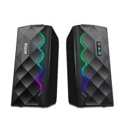 Marvo Speakers SG-269, 2.0, 6W, schwarz, Lautstärkeregler, Gaming, 160Hz-20kHz, RGB Hintergrundbeleuchtung, Touch
