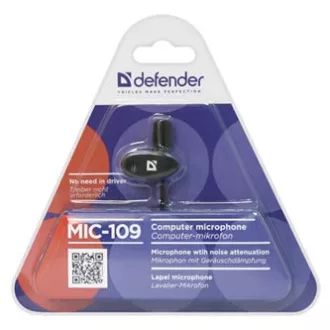 Defender, Ansteckmikrofon, MIC-109, ohne Lautstärkeregler, schwarz, Freisprecheinrichtung