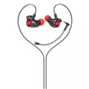 HP DHE-7002, Kopfhörer mit Mikrofon, Lautstärkeregler, rot, 2.0, Ohrhörer Typ 3,5 mm Klinke