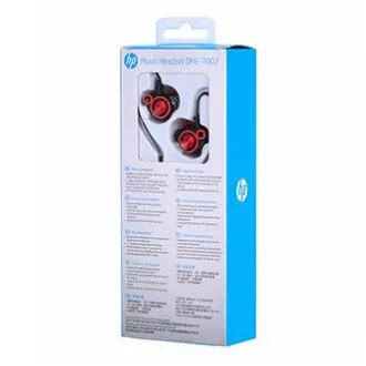 HP DHE-7002 Kopfhörer mit Mikrofon, kabelgebunden, rot, 2.0, Ohrstöpsel Typ 3,5 mm Klinke, SELL