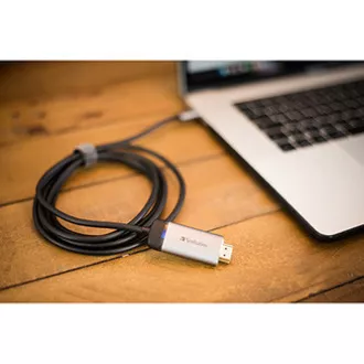 USB (3.1) Hub 1-Port, 49144, grau, Kabellänge 1.5m, Verbatim, USB C zu HDMI Adapter