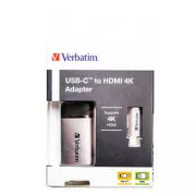 USB (3.1) Hub 1-Port, 49143, grau, Kabellänge 10cm, Verbatim, 1x HDMI