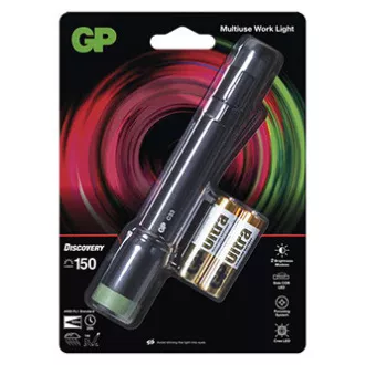 LED-Taschenlampe, 2xAA, Metall, schwarz, 150lm, C33