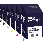 MultiPack Tintenpatrone TonerPartner PREMIUM für HP 72 (C9370A, C9371A, C9372A, C9373A, C9374A, C9403A), black + color (schwarz + farbe)