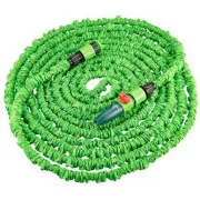 Verto Flexibles Gartenschlauch-Set, Sprayer, 2 Schnellkupplungen und Wasserhahnanschluss, 7,5-22m, 9,5mm, 12bar, grün, 15G890