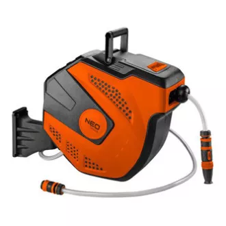 NEO TOOLS Box mit Aufroller inklusive Gartenschlauch, 20 2m, 10bar, orange-schwarz, 15-891