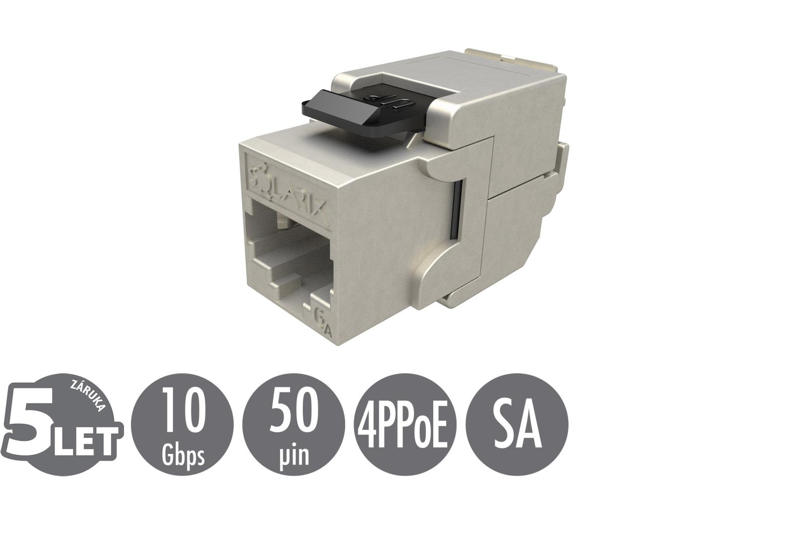 Solarix CAT6A STP RJ45 SXKJ-10G-STP-BK-SA Komponentenebene und 4PPoE ...
