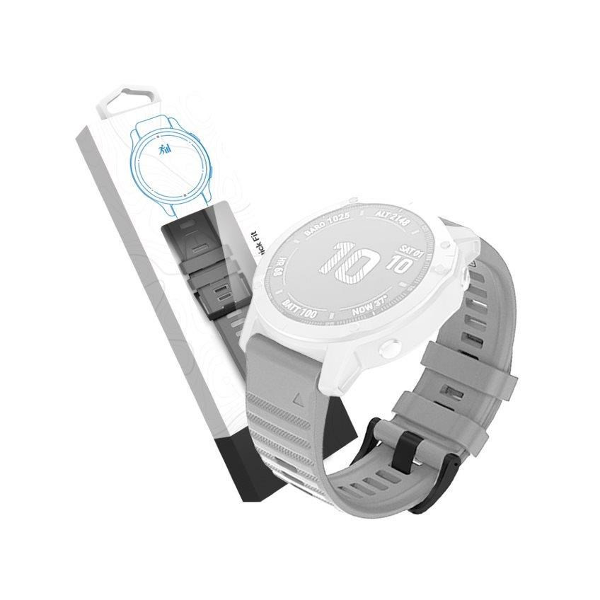 RhinoTech Armband für Garmin QuickFit Silikon Outdoor 26mm grau