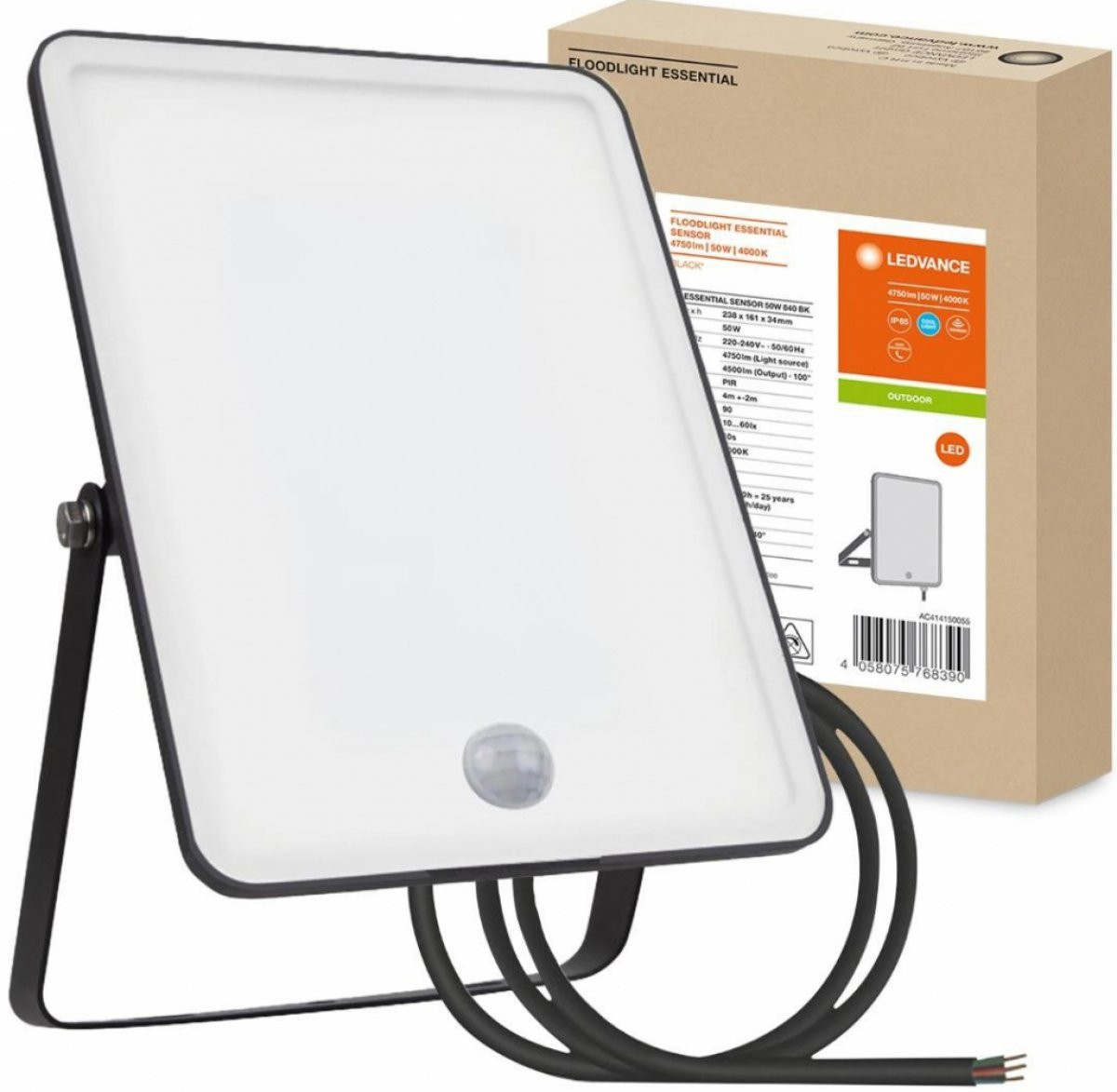 Ledvance (OSRAM) LED-Strahler FL ESSENTIAL PIR SENSOR 50W/4000K kalt